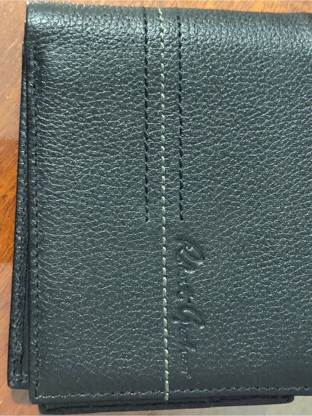 Leather Robert Graham Bi-Fold Wallet in Black with Contrast Stitching